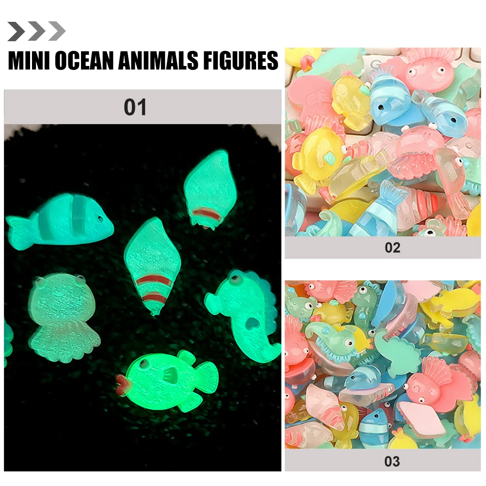 

20 Pcs Mini Home Decorations Fish Aquarium Tank Accessories Marine Animal Resin Tiny Figurines Element Ornament