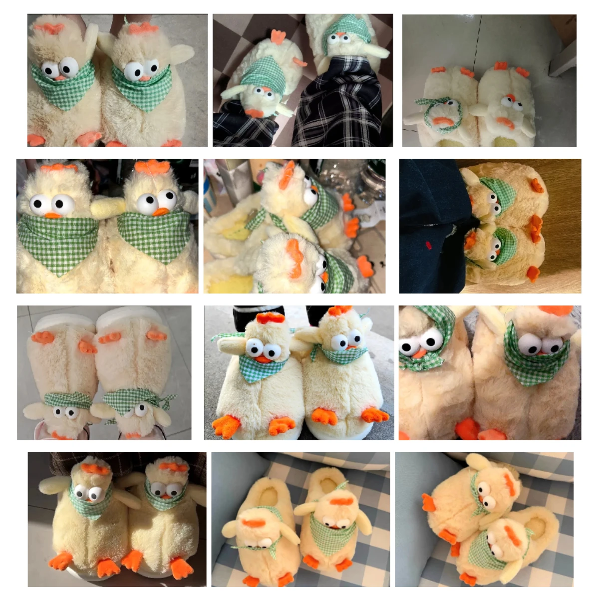 New chicken designer slipper women fluffy kawaii animal slide girl student dormitory slippers ladies thick sole winter fur shoes view 6