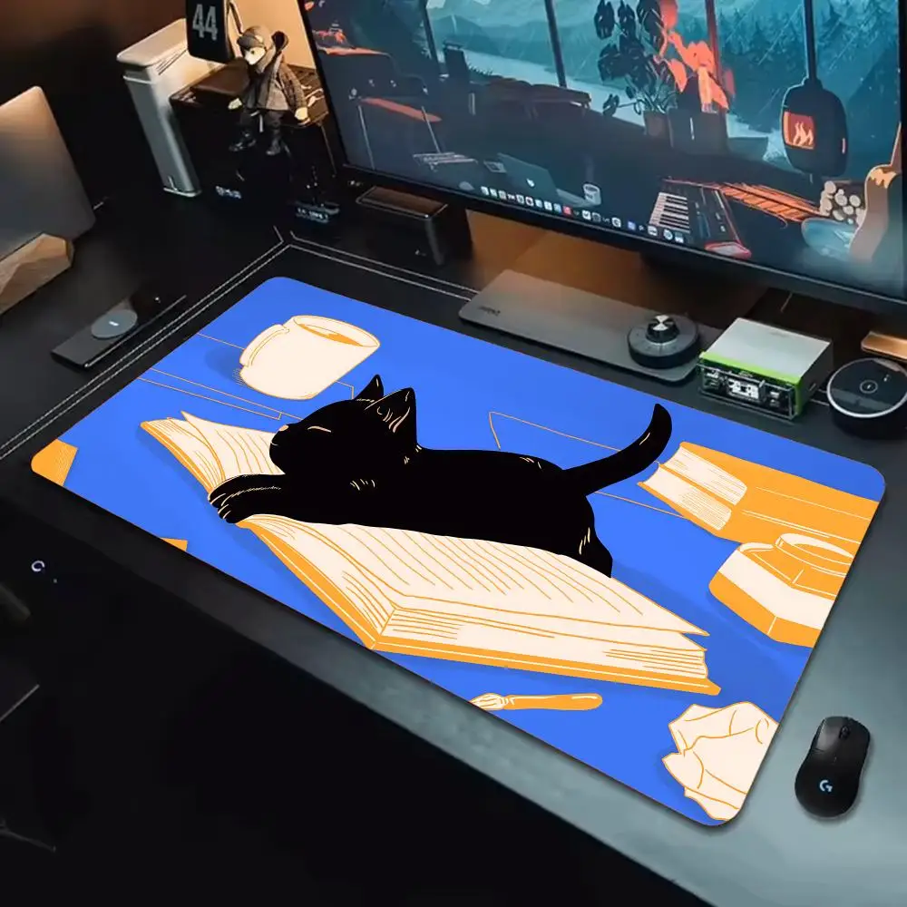 

Коврик для мыши Game Cute Black Cat, большой коврик для мыши XXL, гладкая поверхность для игр, нескользящий, удобный настольный коврик
