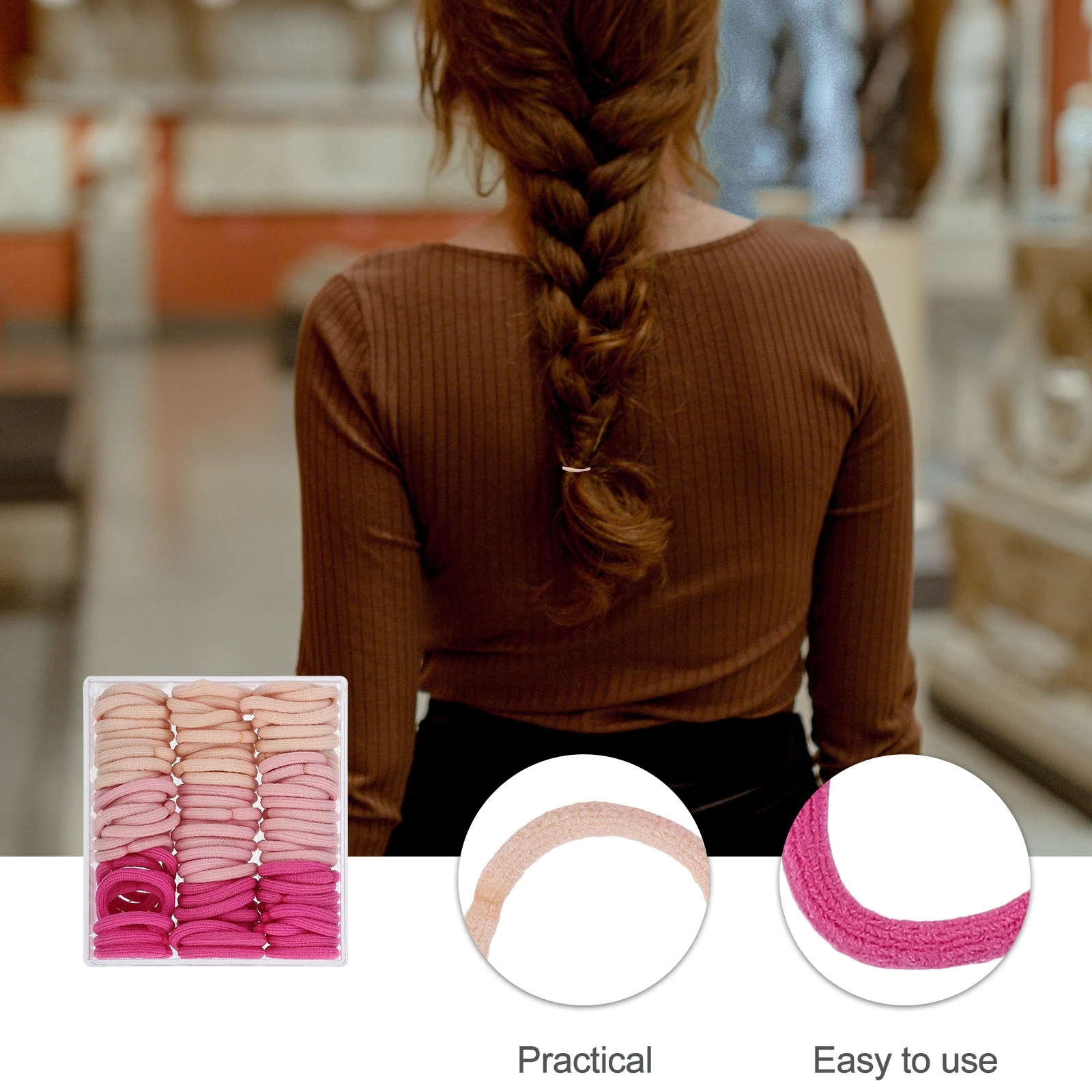 

Hair Ties Elastic Bands for Girls Cute Ponytail Holders Stretchable Scrunchies Nylon Accessories Safe Materials Durability
