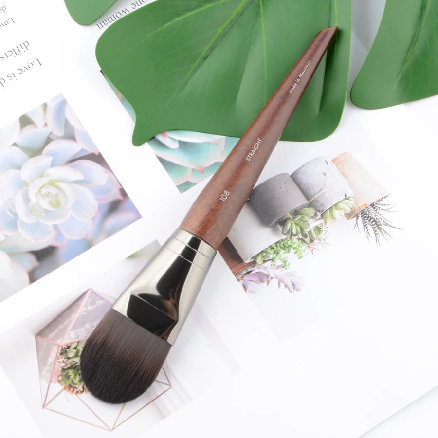 1 piece #108 Foundation Makeup brush Flat Liquid BB cream Natural wood straight Professional Face Mask Make up brushes Synthetic