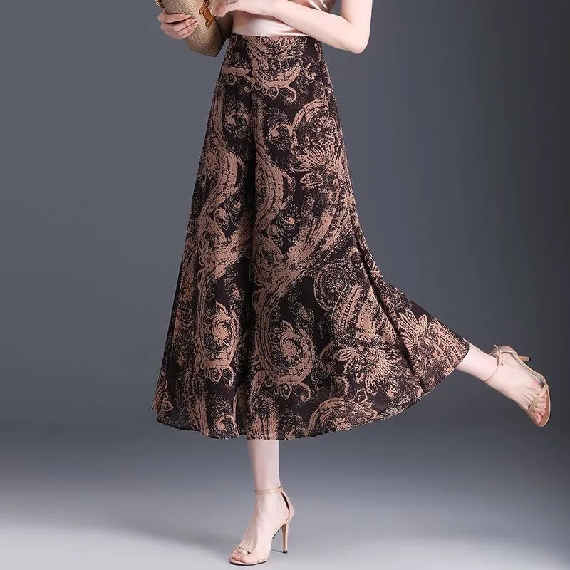 سراويل من الحرير الجليدي للنساء اتجاهات 2025 ملابس كلاسيكية أنيقة وأنيقة لصيف 90s سراويل نسائية متوسطة الحجم Harajuku G واسعة الساق