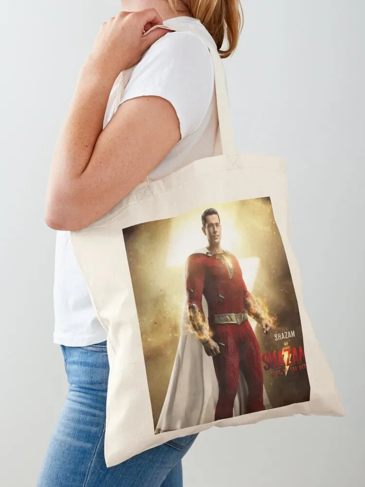 Billy batson - shazam - Shazam movie (2023) poster Tote Bag Shopper canvas tote bags tote bag men