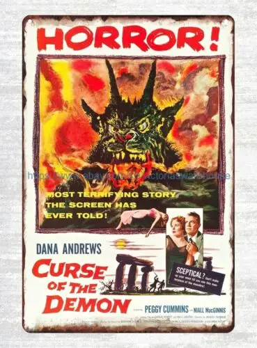Curse of the Demon 1957 metal tin sign unique wall decor