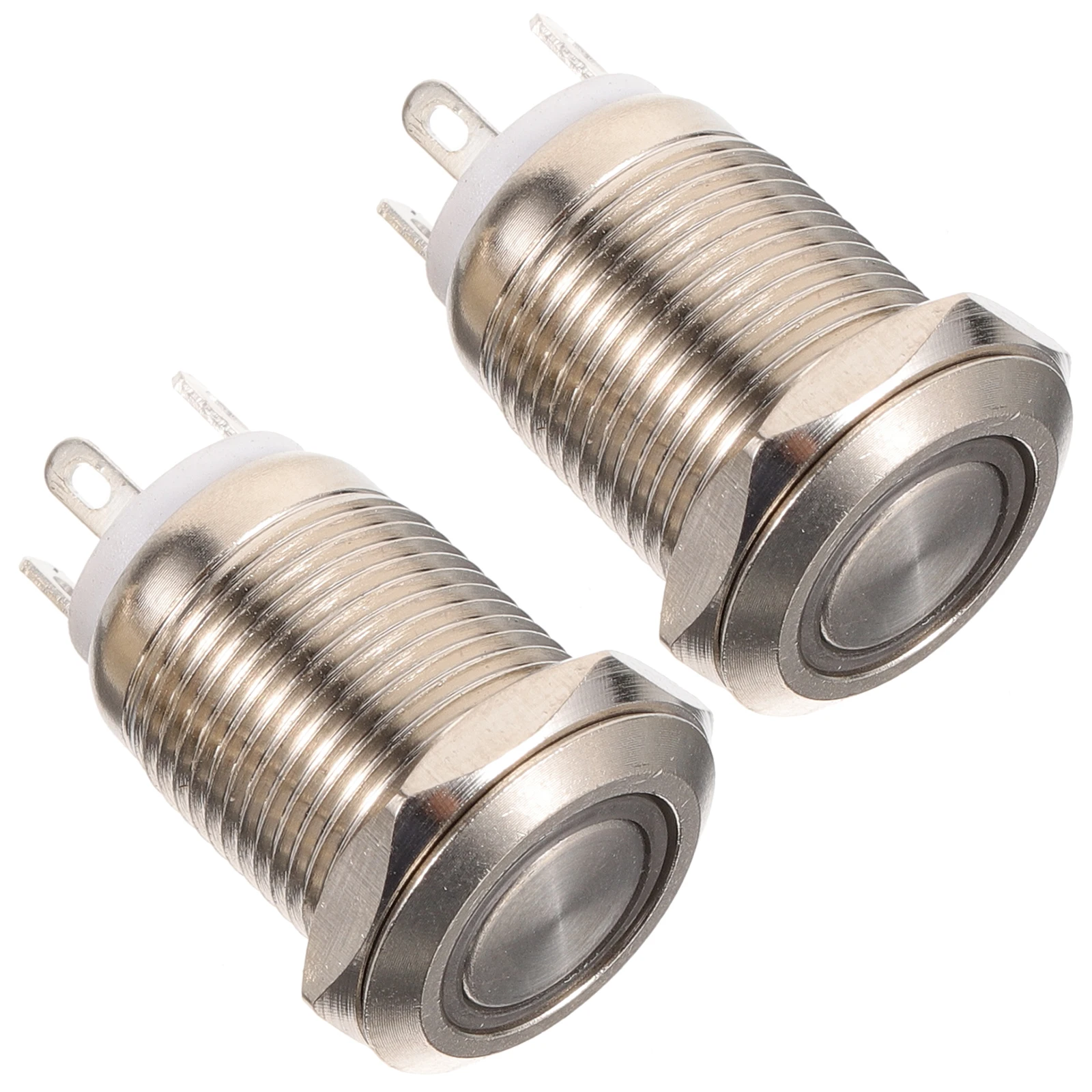 

2 Pcs Doorbell Button 12mm White Light Circular Easy Install Wired Replacement Parts for Home Garage