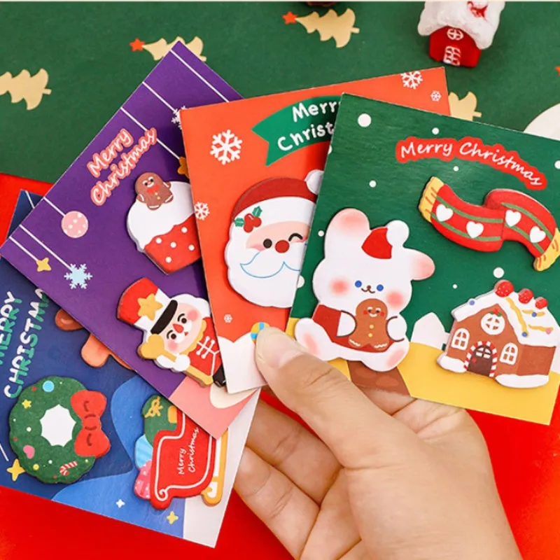 Merry Christmas Sticky Notes, Memo Pad, Label Note, Bookmarks, Notepad, Escola, Artigos de papelaria, Presentes de férias