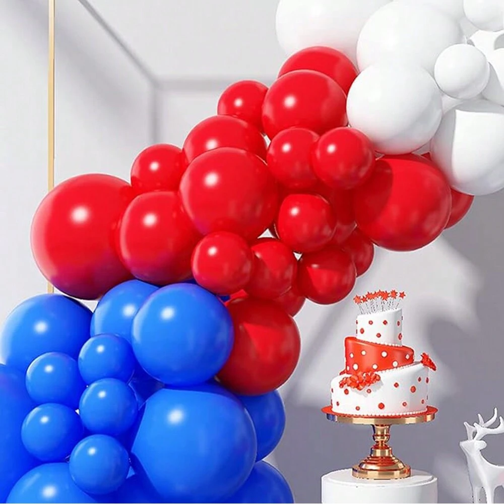 80pcs Royal Blue Balloon Kit Red and white latex balloon garland Arch Wedding Nautical birthday party decorations