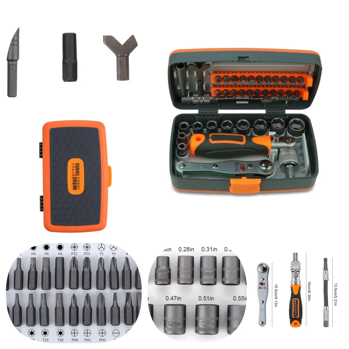 

38 Pieces/set 38-in-1 Ratchet Screwdriver Wrench Bits Handle Work Repairing Woodworking Spanner Portable Tools