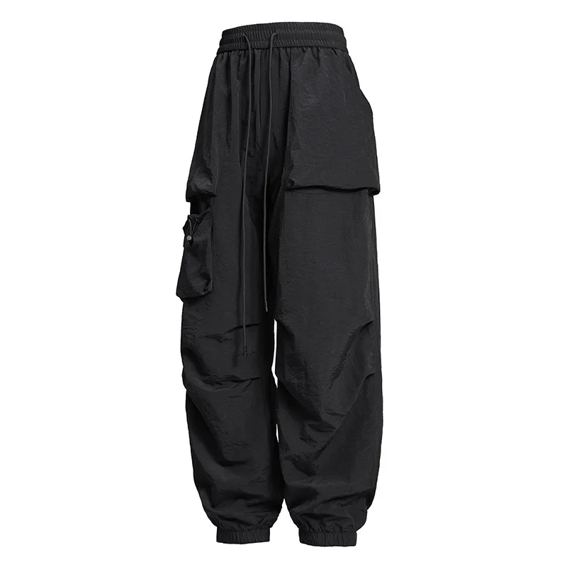 

Large Size Men's Casual Hiking Trousers Waterproof Outdoor Workwear Pants Loose Fit mid Waist Nylon Fabric een Color