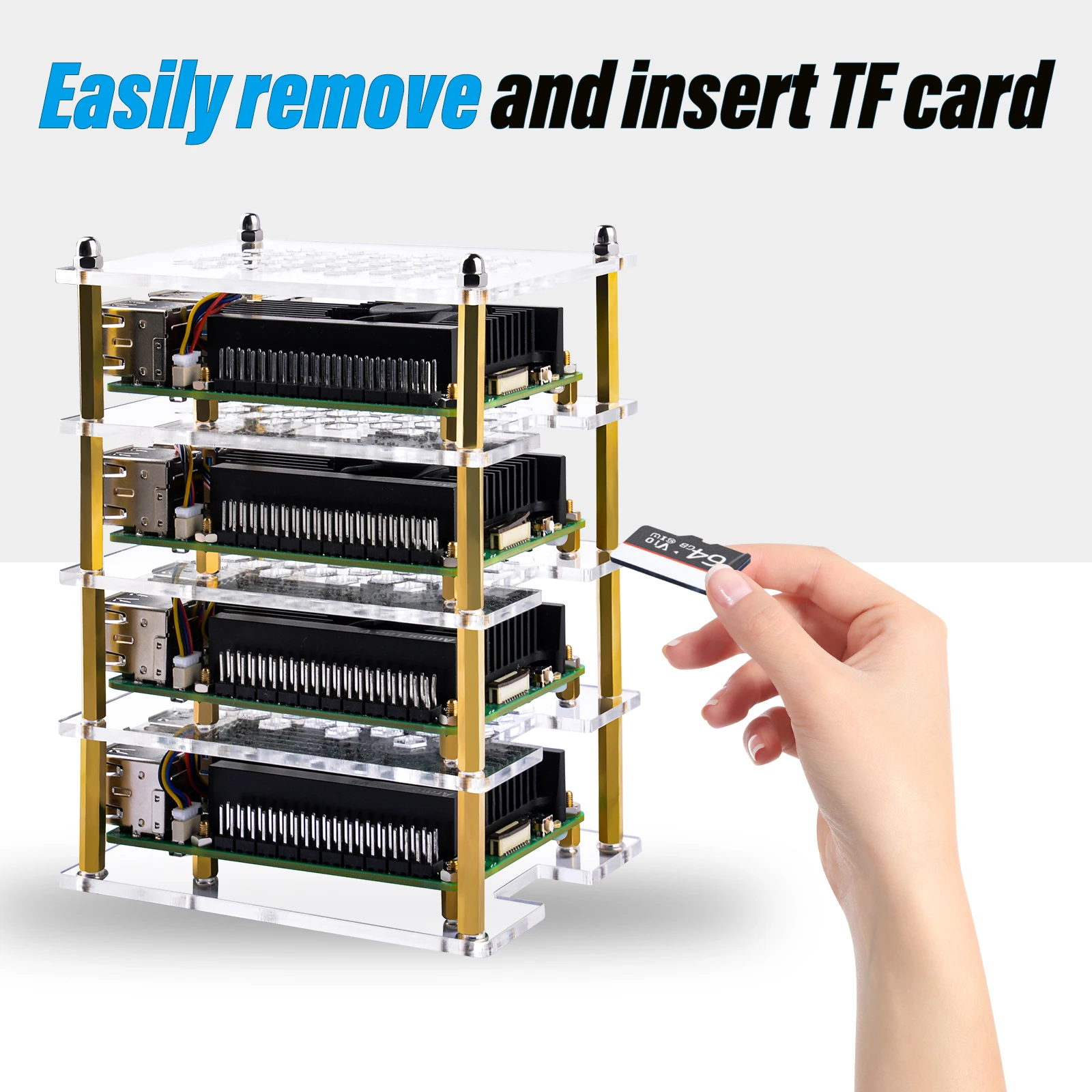 Imagem -05 - Acrílico com Dissipador Armadura Lite v5 Raspberry pi Camadas 52pi Case