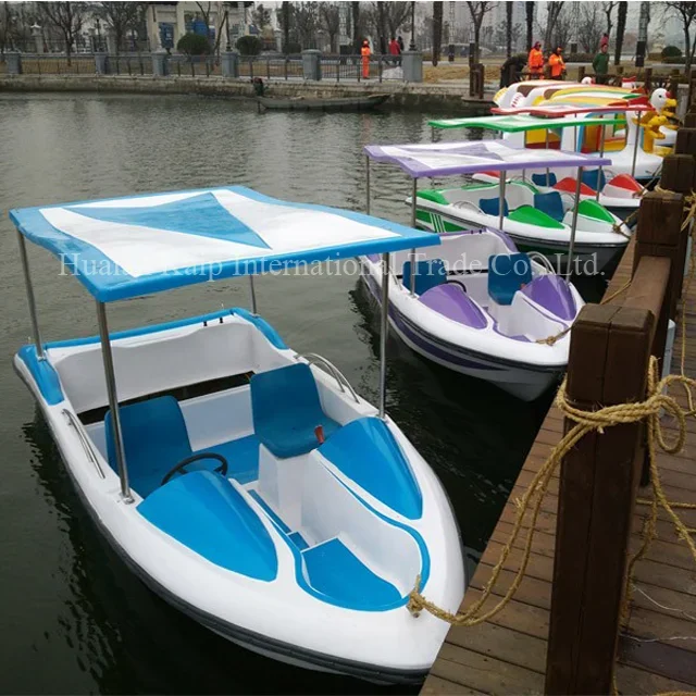 Direct sale 500w electric fiberglass and stainless steel boat battery fiberglass boat with safety fence for kids play