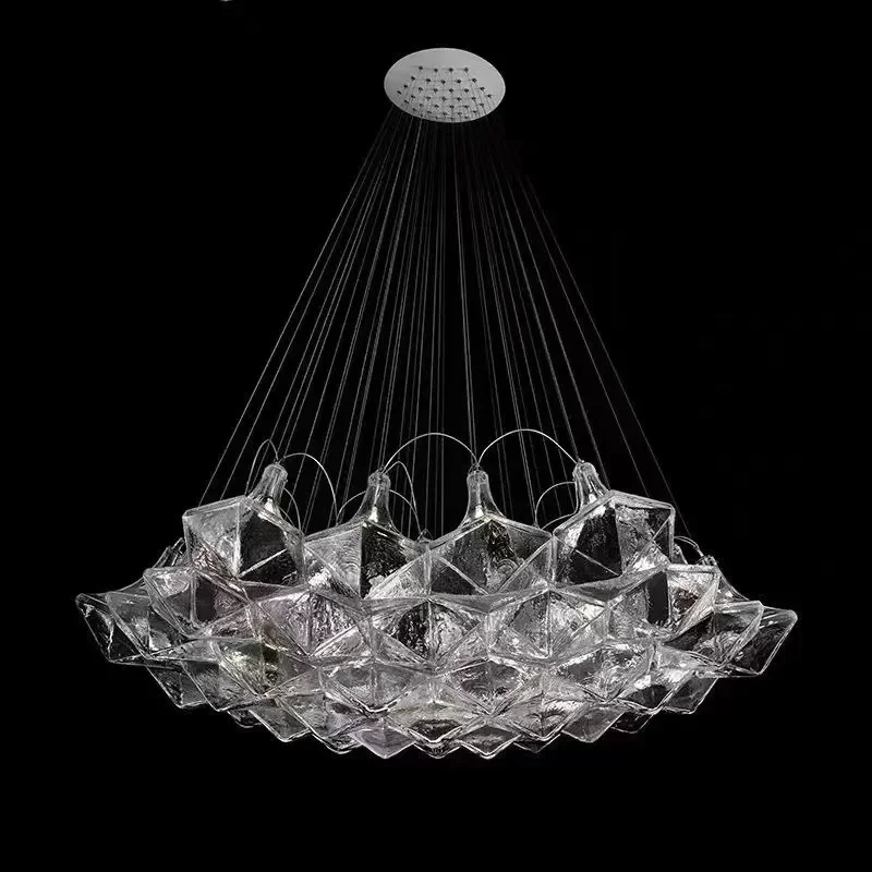Nordic Modern Luxury Glass Pendant Light Ceiling Duplex Building Foyer Master Led Lights Stairs Empty Chandelier Villa Hall Lamp