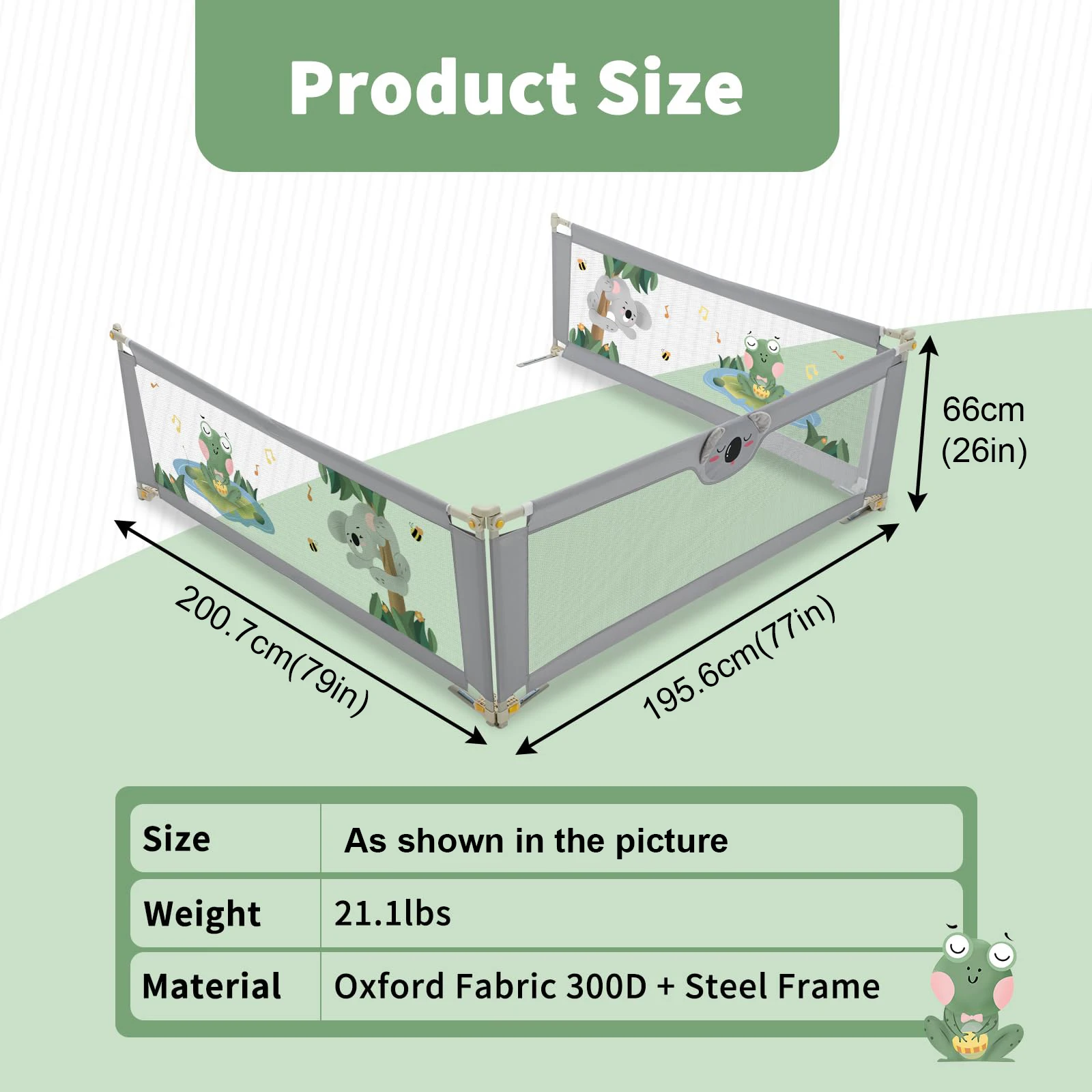 Riel de cama para niños pequeños, 3 piezas, protector de cama para bebé, niveles de altura ajustables, valla de cama plegable, barandilla para colchón de 2/11 pulgadas