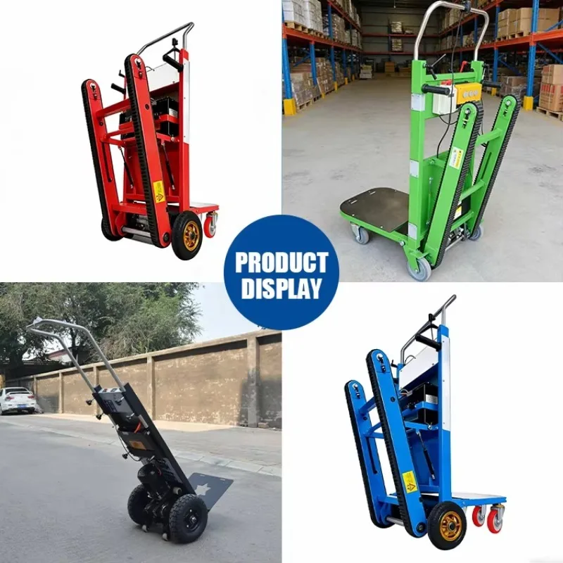 Stair Climber Hand Trolley Electric 150Kg Wheeled Iron Foldable Four Wheel Portable Warehouse Cargo Transport Cart Stair Climber