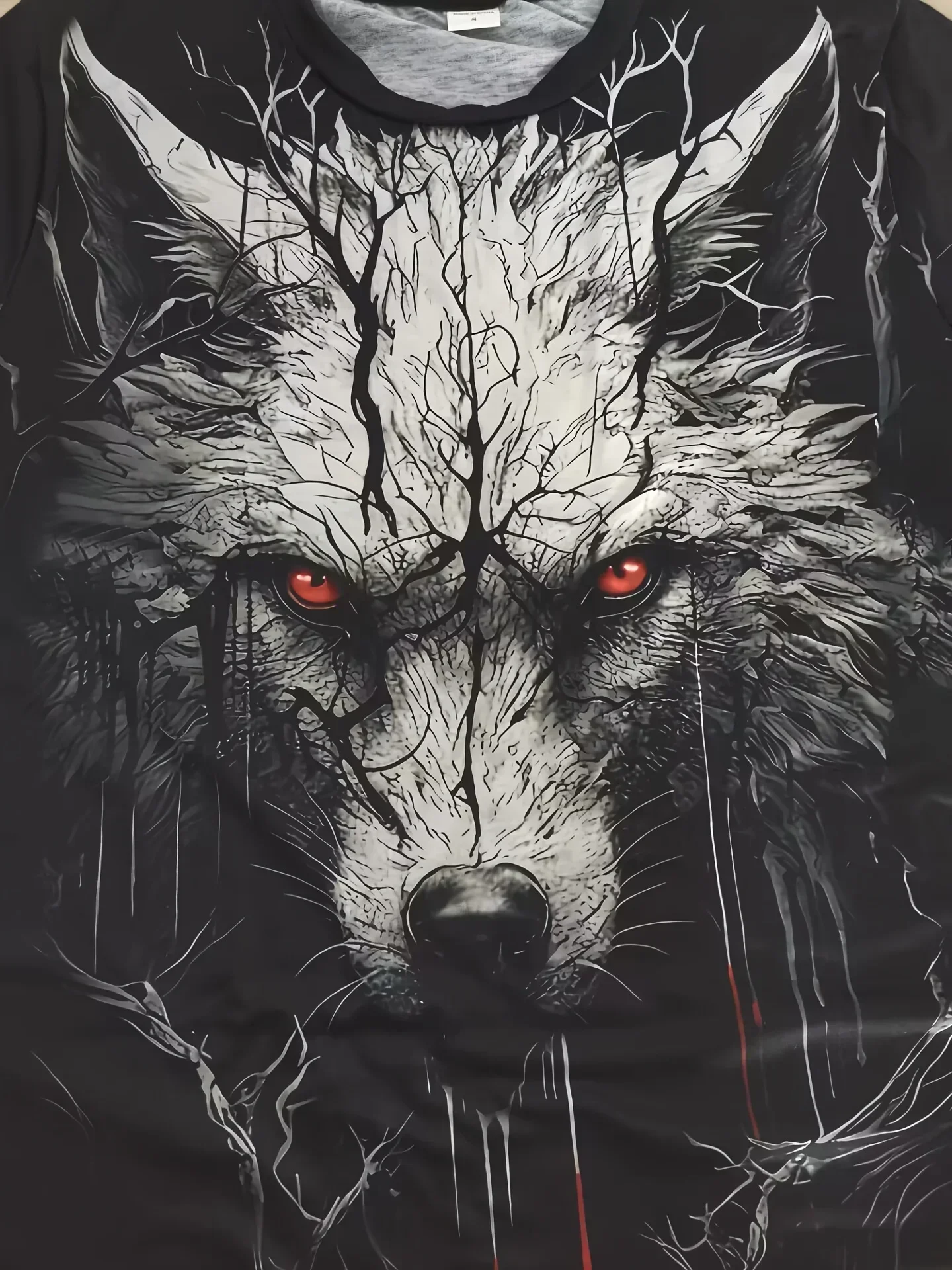 الرجال ثلاثية الأبعاد الذئب تي شيرت مطبوع عادية طاقم الرقبة قصيرة الأكمام تي شيرت الصيف الشارع الشهير 100% البوليستر نسيج متماسكة #5