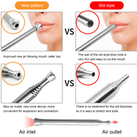 Outdoor Blow Fire Tube Telescopic Stainless Steel Two-end Fire Pipe Camping Tool