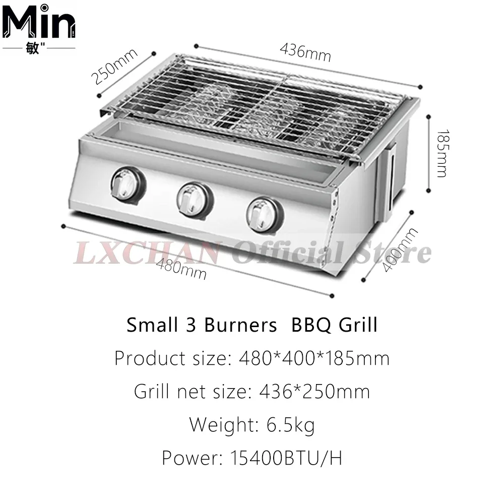 HomeWise 2 3 4 Burners BBQ Grill Stainless Steel Burners With Glass Covers Outdoor Camping Barbecue Stove