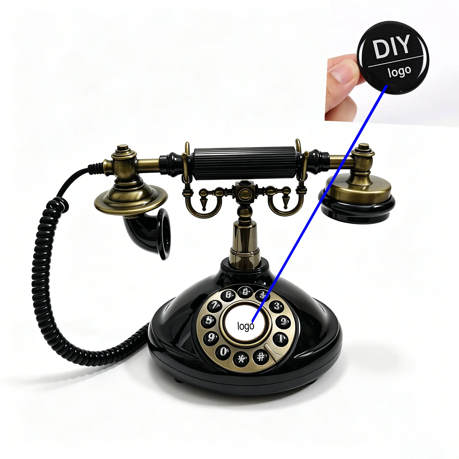 Customized logo Audio Guest Book telephone