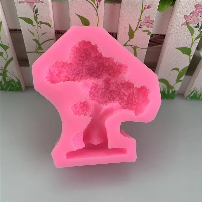 3D Small Tree Bonsai Shape Silicone Cake Decoration Tool DIY Resin Clay Chocolate Dessert Decoration Mold