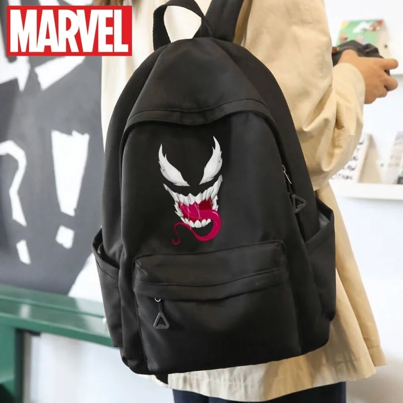 

New Marvel Venom Cool Creative Anime Cartoon Pattern Casual Fashion Large-Capacity Lightweight Portable Backpack Holiday Gift