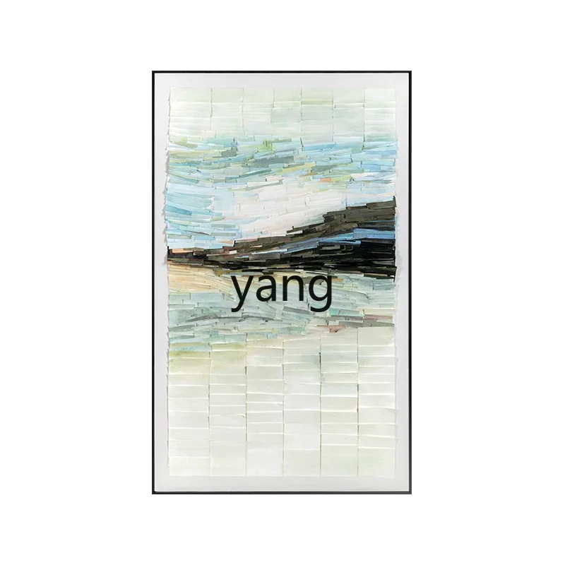 LTT modern simple handmade paper collage three-dimensional hanging painting living room background wall abstract painting