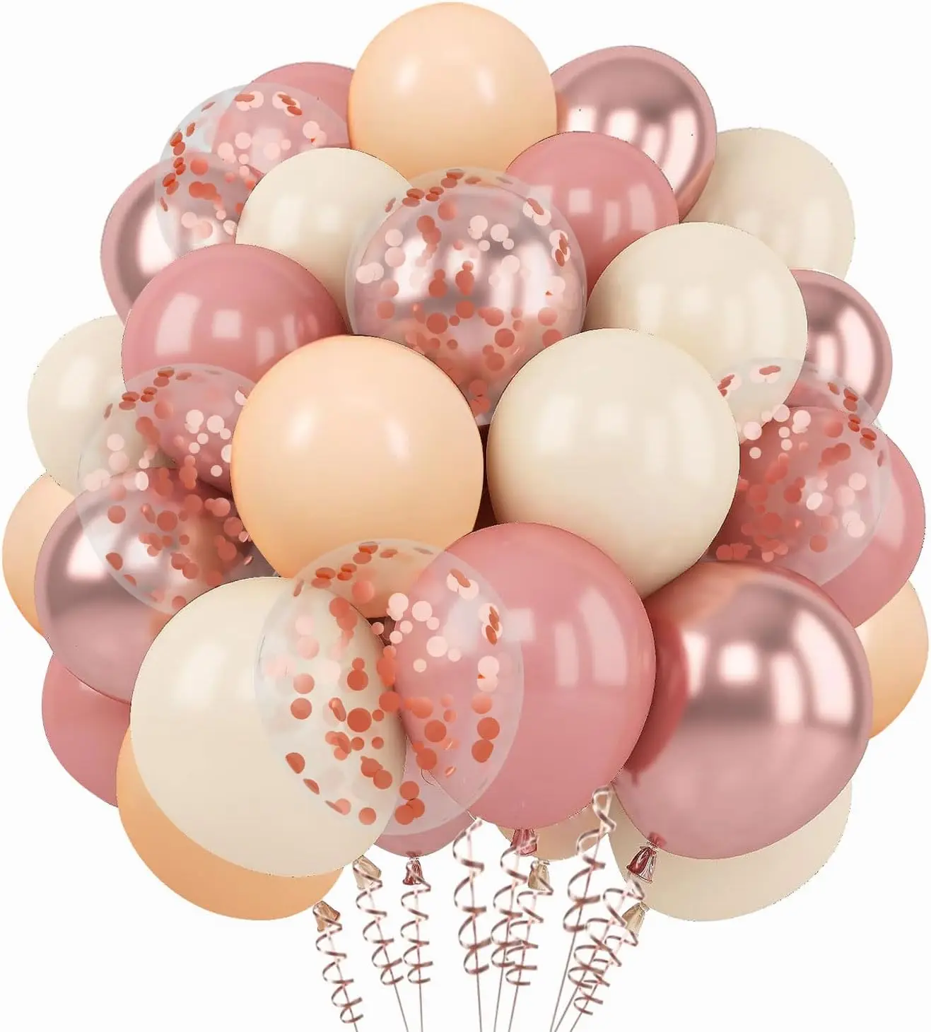 50pcs vintage pink balloons, wedding party balloon garland arch set, metallic rose gold balloons suitable for wedding, birthday