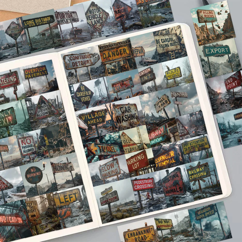 50PCS Apocalyptic Signs Sticker Waterproof Decal For Luggage Laptop Mobile Phone Helmet Motorcycle Stationery Decorative Sticker