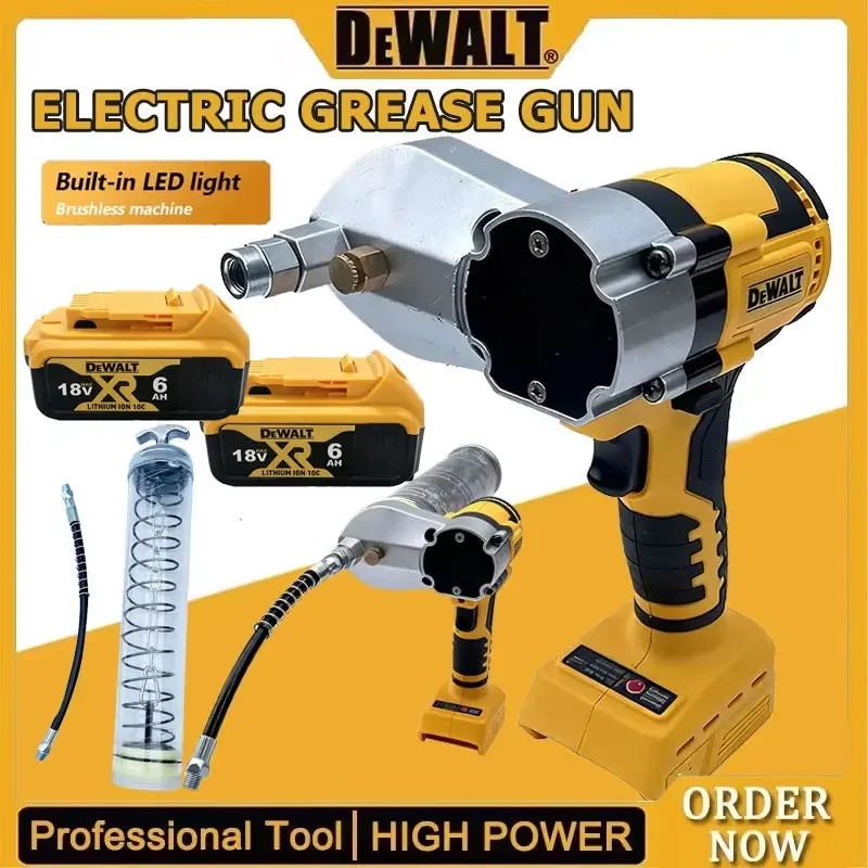 Dewalt Brushless Electric Grease Gun LED Electric Oil Injector Fat Machine Electric Grease Gun Tools For Dewalt 18V Battery