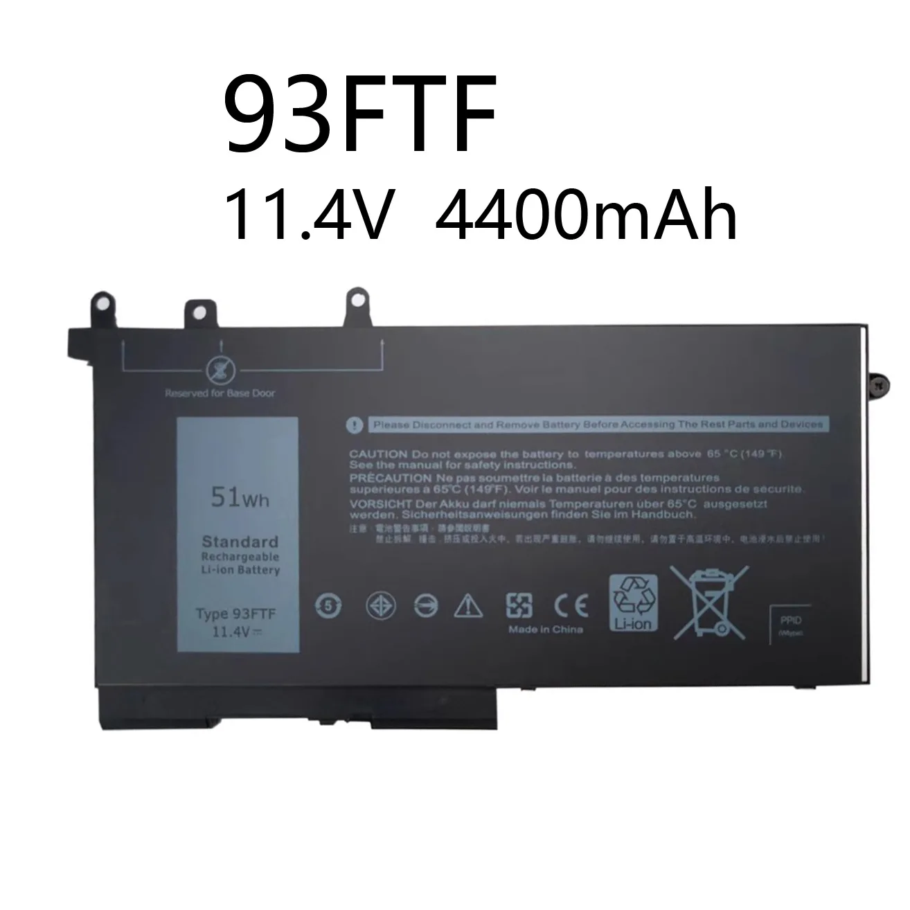GJKNX 93FTF 3DDDG for Dell Latitude 5280 5288 5580 5488 5490 5491 5495 5590 5591 E5280 E5480 Precision 15 3520 3530  Battery