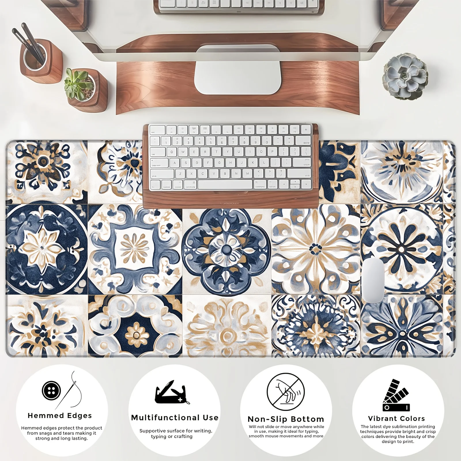 Persian style muismat non-slip sewn edge washable durable table mat Computer game accessories office and study universal