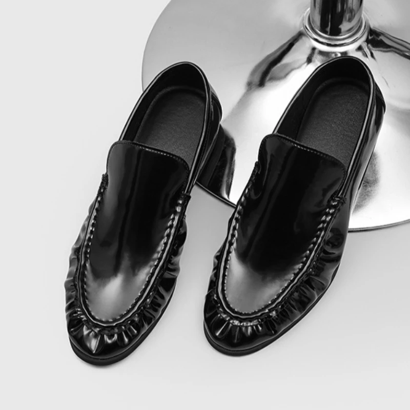 38-46 Patent Leather Shoes Man Formal Loafers Designer Black Wedding Dress Business Shoes Man Loafer Tuxedo Shoes Men Masculino