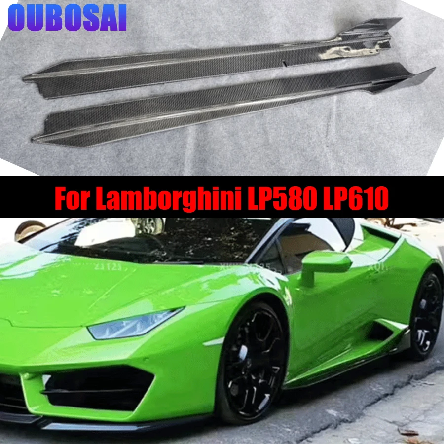 Para Lamborghini Huracán LP580 LP610 580: Faldones laterales de fibra de carbono, Splitters de parachoques laterales, Alerones laterales, Paneles laterales, Kit de carrocería.