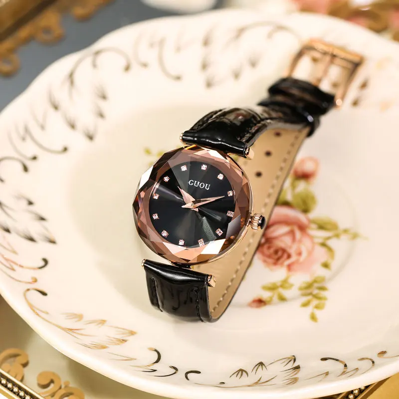New Korean-Style Fashionable Women'S Watch With Leather Strap, Student Watch, Quartz Watch For Women, Trendy Women'S Watch.