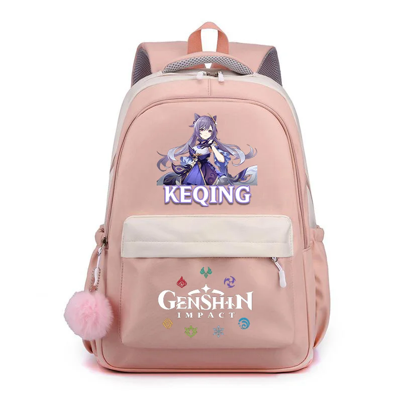 Genshin Impact Hutao Print Backpack for Girls Children School Bags Fashion Kids Backpack High Quality Durable Students Bookbags