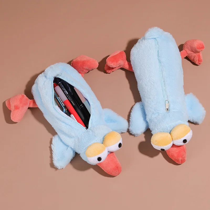 NEW Plush Pencil Case Hummingbird Stuffed Animal Stationery Bag Cartoon Doll Pen Storage Bag Mockingbird Pencil Bag Learning