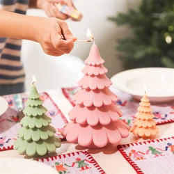 Christmas Tree Silicone Mold 3D Christmas Aromatherapy Plaster Candle Mould Handmade Christmas Ornament Home Decoration