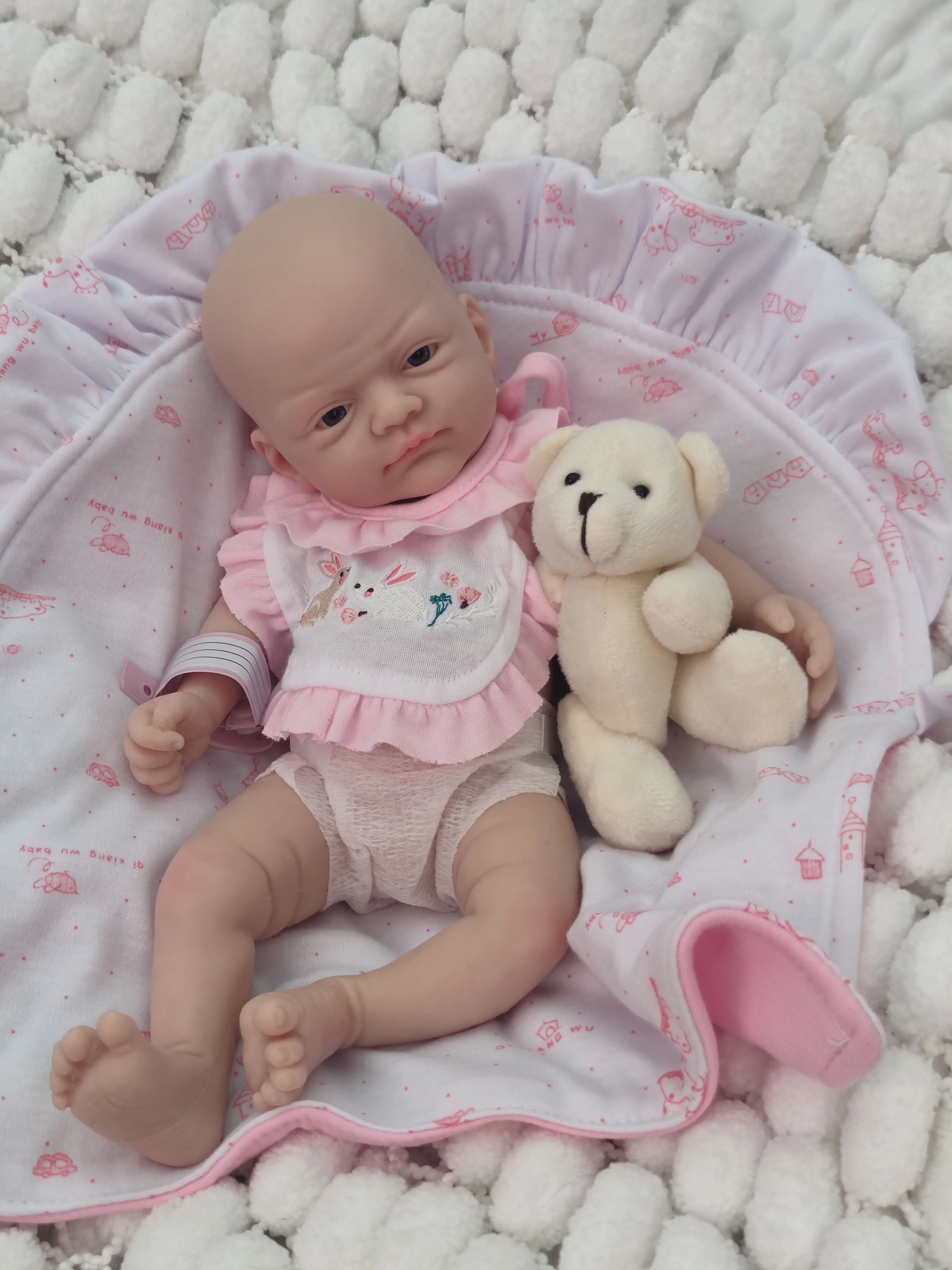 12" Micro Preemie Puppe aus weichem Silikon, vollständig lebensecht, Reborn, Anti-Stress, niedliches Überraschungsgeschenk-Spielzeug zur Stresslinderung und für Realismus. – Detail 5