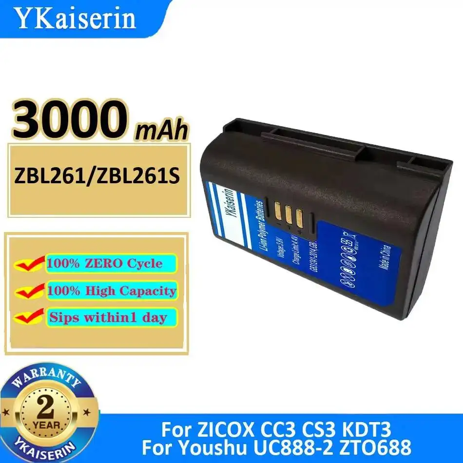 

Аккумулятор для принтера ZBL261 ZBL261S 3000 мАч для Zicox CC3 CS3 KDT3, для Youshu UC888-2 ZTO688