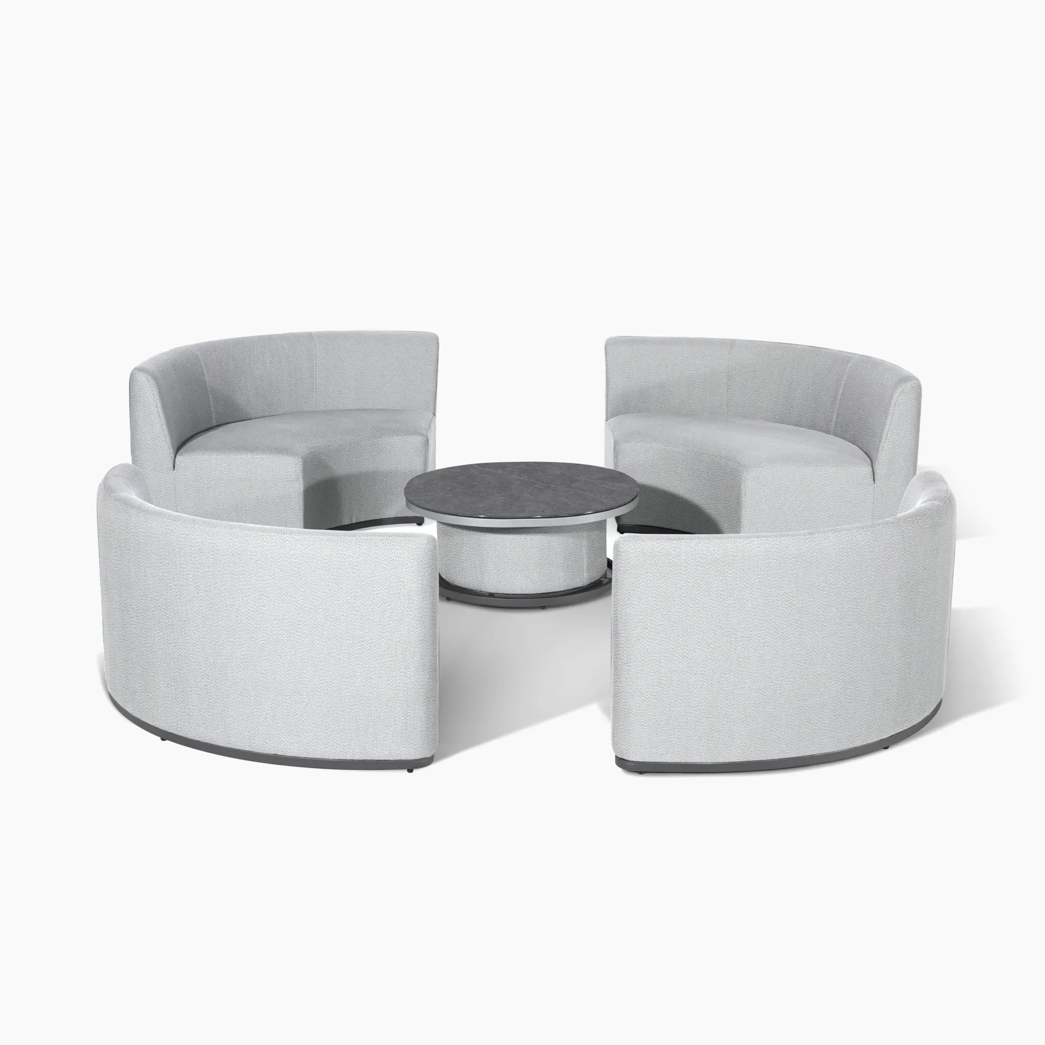 

Modern Luxury Sun Lounger Outdoor Waterproof Fabric Sofa with Rising Table Patio Furniture Garden Metal Lounge Sofa Set