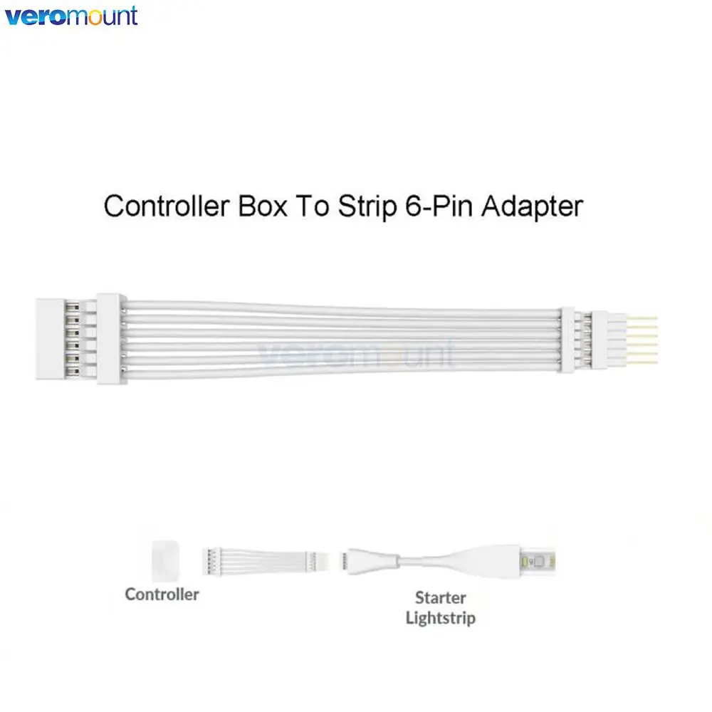 30cm 1m 2m 3m 5m Extension Cable Micro 6Pin Corner 1 to 2 Splitter Connector Wire Control Box Adapter for Hue Lightstrip Plus V4