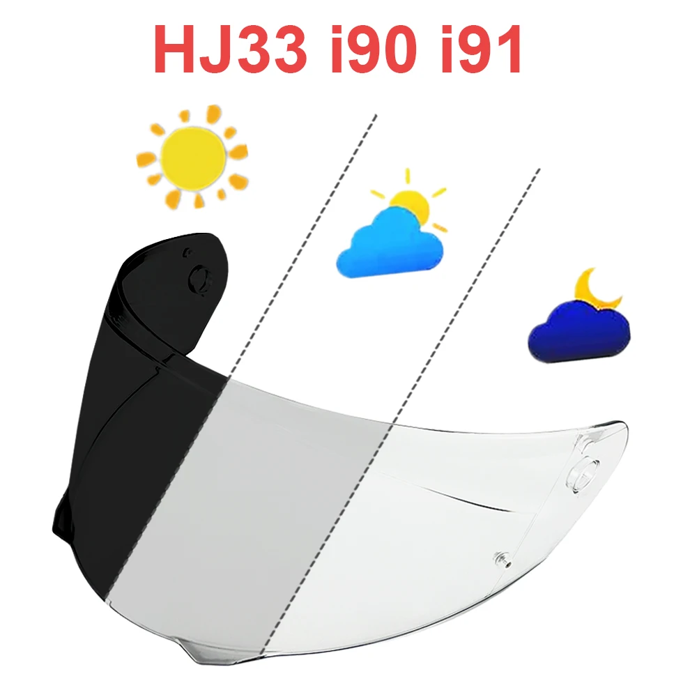 

HJ33 Photochromic Helmet Visor Face Shield Visière Moto Interchangeable for HJC i90 i91 Anti-Scratch Gafas de Sol Casco UV Cut