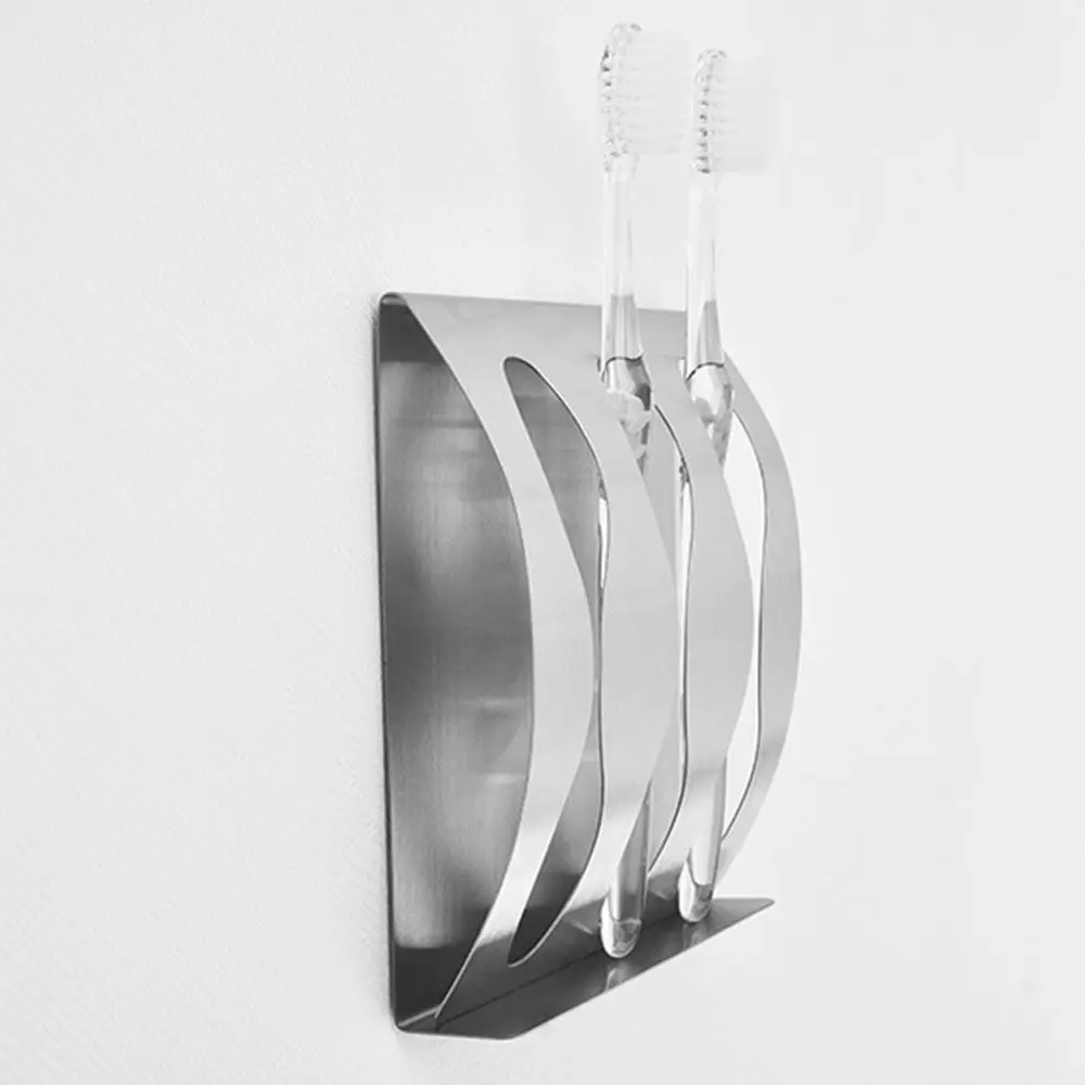 

Self-Adhesive Wall Mounted Toothbrush Holder Two/Three Hole Design Waterproof Hanging Toothbrush Rack Rust-proof Easy To Install