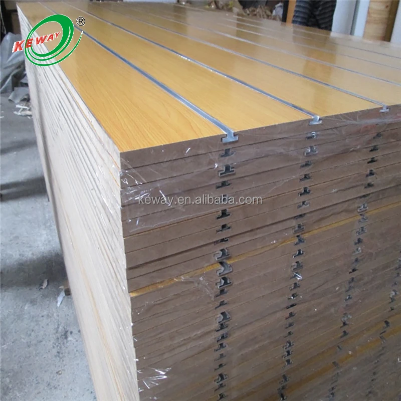 

Factory Supply MDF Slatwall Display Panel for Retail Store Mdf Slot Board With Aluminum Inserts