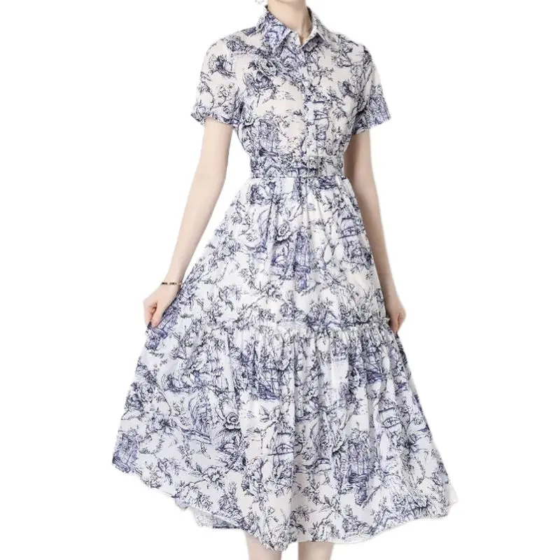 

High quality Women Dress Europe and America Style 2024 New Fashion Spring Summer Luxury Design Party