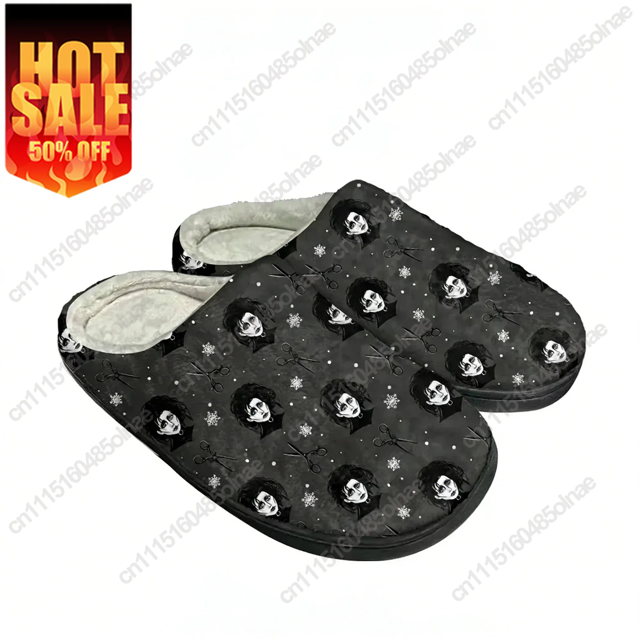 Edward Scissorhands Fashion Cotton Custom Slippers Mens Womens Teenager Plush Casual Keep Warm Shoes Thermal Comfortable Slipper