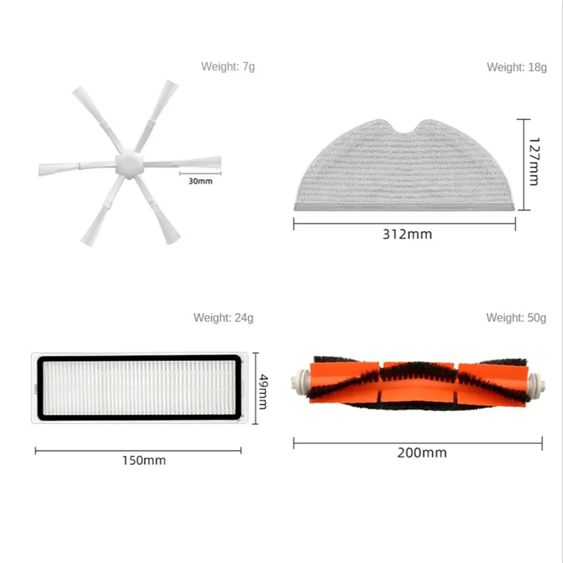 8 sztuk akcesoria zamienne do Xiaomi Mi Vacuum Mop 2 STYTJ03ZHM odkurzacz robot główna szczotka boczna filtr ściereczka do mopa