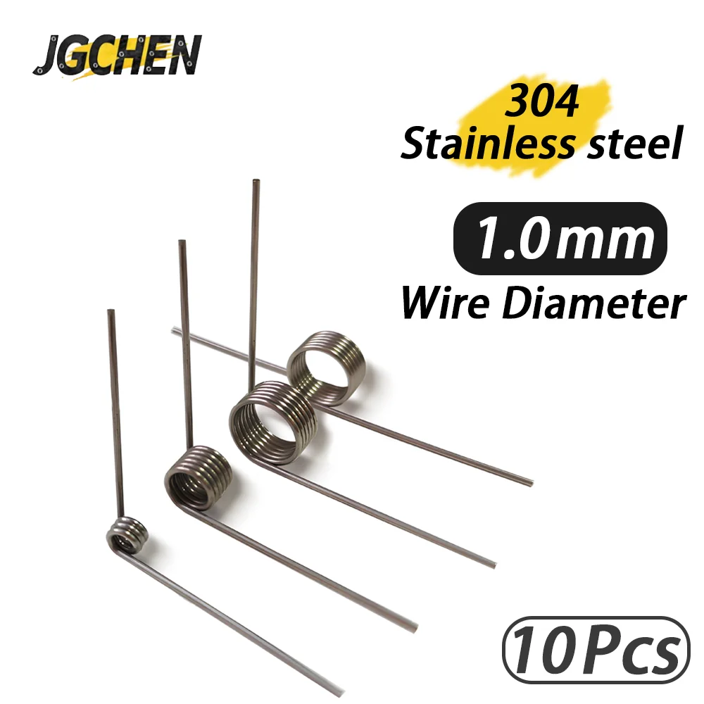 1.0mm 304 Stainless Steel 10 Pcs V Type Torsion Springs Wire Diameter Angle 60 90 120 180 Degrees Torque Angle Buffer Springs
