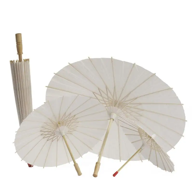 

Bridal Wedding Parasols White Paper Umbrellas Handmade Plain Chinese Craft Umbrella For Hanging Ornament Diameter 20-60cm ni11