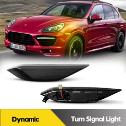 2Pcs Dynamic LED Side Marker Lights Turn Signal Blinker Indicator Lamps For Porsche Cayenne 958 92A 2010-2014 OEM#95863107100