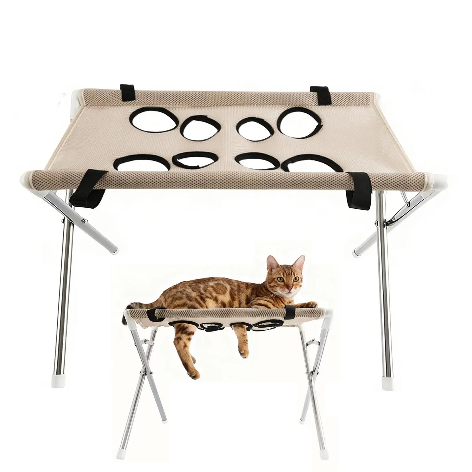 Pet Grooming Hammock Harness With 8 Holes Detachable Care Bed For Small Dogs & Cats Anti Scratch and Bite Ear Cleaning Nail Clip